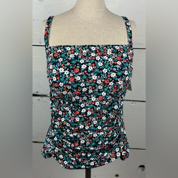 Lands End Floral Tankini Strap/Strapless Size 10 - Picture 4 of 6